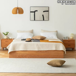 日式榻榻米床北美黑胡桃木床1.8米實木雙人床1.5北歐輕奢主臥婚床 歷史價格詳細信息