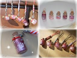 草莓雜貨舖...奧地利粉紅水晶串珠製作的心型手機吊飾 歷史價格詳細信息