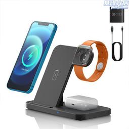 新款立式三合一無線充電器15w快充支架座適用13手機耳機手錶7 歷史價格詳細信息