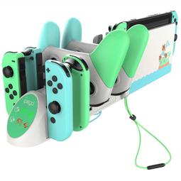 Switch手柄座充Joy-Con左右小手柄充電座帶LED指示燈游戲卡收納架 歷史價格詳細信息