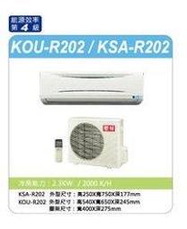 歌林分離式冷氣機 KSA/KOU-R802 歷史價格詳細信息