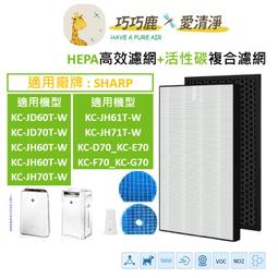 適用 Sharp 夏普 KC-HD70-W KC-HD70 KC-GD70-W KC-GD70 空氣清淨機 HEPA+活性碳 濾網 濾芯 歷史價格詳細信息