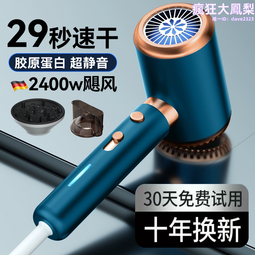 德國吹風機家用髮廊大功率理髲店冷熱風負離子大風力靜音速乾筒 歷史價格詳細信息