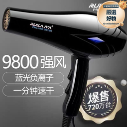 藍光電吹風機家用髮廊理髮店冷熱吹風筒宿舍精選禮品 歷史價格詳細信息