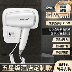 壁掛式吹風機酒店賓館家用浴室掛壁式幹發器化妝室負離子吹風機 歷史價格詳細信息