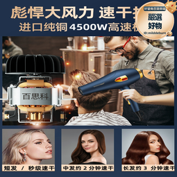 電吹風機家用大風力髮廊大功率男士專用理髮店負離子靜速幹護髮 歷史價格詳細信息