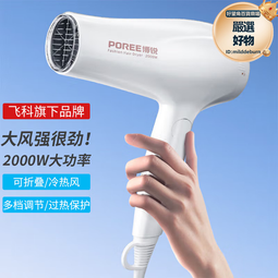 博銳電吹風機家用學生宿舍用吹風筒可攜式速幹護髮冷熱風負PH1637 歷史價格詳細信息