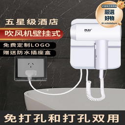 酒店吹風機壁掛式賓館掛牆掛壁式電吹風筒衛生間家用免打孔 歷史價格詳細信息