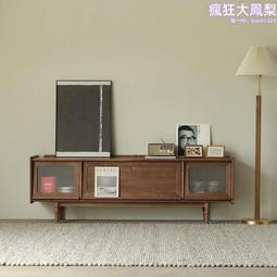 北歐黑胡桃木電視櫃實木輕奢儲物櫃簡約小戶型客廳組合家具 歷史價格詳細信息
