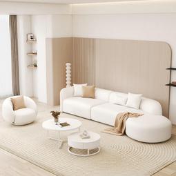 奶油發沙發客廳小戶型簡約豆腐塊直排雙三人民宿服裝店美容院 歷史價格詳細信息