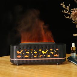 新款桌面長條七彩仿真火焰香薰機壁爐家用酒店噴香usb空氣加溼器 歷史價格詳細信息