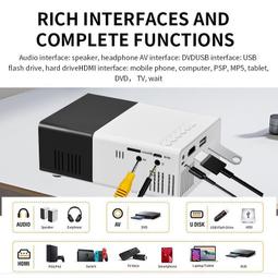 現貨 YG300投影儀 USB供電低壓微型迷妳家用LED便攜式投影機黃白機 歷史價格詳細信息