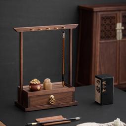 新中式黑胡桃木書架全實木落地客廳博古架簡約輕奢型置物架 歷史價格詳細信息