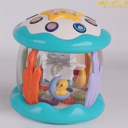 燈光音樂投影海洋手拍鼓 嬰幼兒童安撫木馬鼓玩具益智拍拍鼓 歷史價格詳細信息