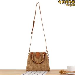 竹編手提包復古文藝度假女包竹籃子竹制工藝品純手工迷你編織包包 歷史價格詳細信息