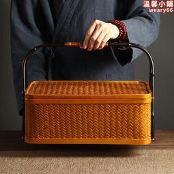竹編手提茶箱復古名家竹編包精品茶人包茶具收納竹包便攜竹包 歷史價格詳細信息