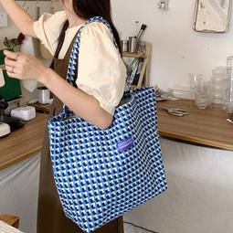 韓風ins帆布包女毛呢小千鳥格單肩包大容量休閑逛街托特包 歷史價格詳細信息