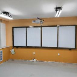 推拉黑板掛式多媒體投影 裝電子白板定製磁性教室大黑板 學校專用 歷史價格詳細信息