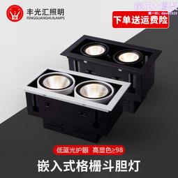 led鬥膽燈雙頭豆膽燈COB射燈店鋪商用嵌入式家用方形筒燈20瓦10W 歷史價格詳細信息