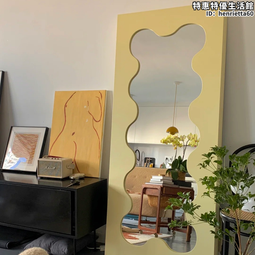 ins全身鏡服裝店穿衣鏡異形雲朵鏡子家用落地鏡女入戶試衣鏡 歷史價格詳細信息