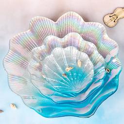 創意玻璃果盤帶提手客廳玻璃水果盤家用零食盤糖果盤子下午茶托盤籐編手提果籃子茶點盤水晶盤手工玻璃盤派對盤CJR0552-滿599免運 歷史價格詳細信息