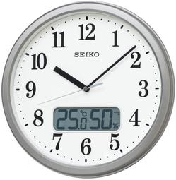 [現貨] SEIKO 精工電波掛鐘 自動對時 秒針停止功能明暗感應 溫度顯示 濕度顯示 電波鐘  31公分 歷史價格詳細信息