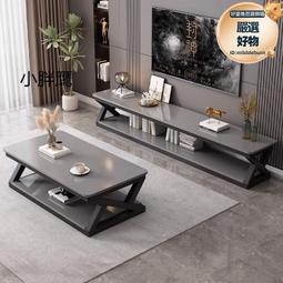 輕奢茶几電視櫃組合簡約大廳大理石面新款正方形家用茶几 歷史價格詳細信息