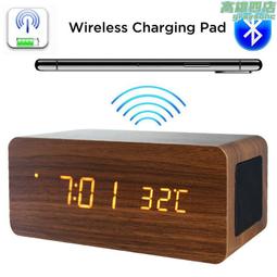 創意led木頭鍾 靜音聲控多功能智能鬧鐘 電子鐘 床頭夜光簡約時鐘 歷史價格詳細信息