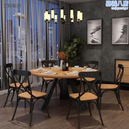 北歐鐵藝實木餐桌椅組合餐廳麵館桌椅奶茶店甜品店方形桌椅組合 歷史價格詳細信息