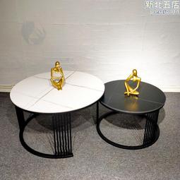 簡易茶几 不鏽鋼大理石圓形茶几簡約客廳小戶型 金色輕奢茶几 歷史價格詳細信息