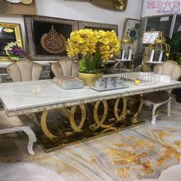 輕奢不鏽鋼巖板餐桌簡約家用高端設計長方形飯桌餐椅組合 歷史價格詳細信息