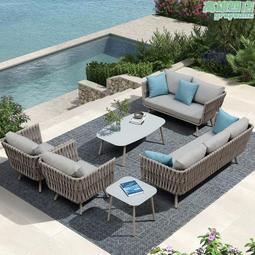 戶外北歐藤椅沙發 酒店別墅庭院編藤編繩創意樣板房藤沙發組合 歷史價格詳細信息