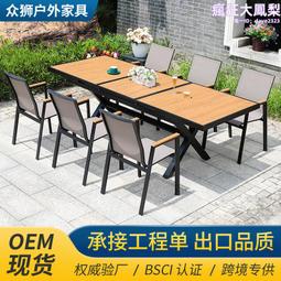 戶外桌椅別墅庭院高檔柚木室外露臺長桌陽光房藤椅防腐木桌椅組合 歷史價格詳細信息