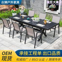 戶外桌椅別墅庭院高檔柚木室外露臺長桌陽光房藤椅防腐木桌椅組合 歷史價格詳細信息