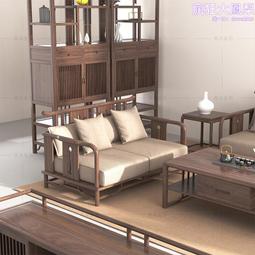 新中式沙發組合實木美容院私人會所接待會客三人設計影樓中國風潮 歷史價格詳細信息