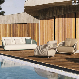 北歐戶外實木沙發簡約客廳庭院休閒沙發茶几雙人組合別墅家具 歷史價格詳細信息