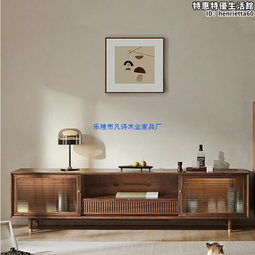 北歐實木電視櫃客廳簡約輕奢雷射小戶型黑胡桃木原木家具組合 價格比較,價格查詢,歷史價格詳細信息