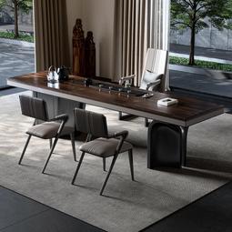 新中式實木大板茶桌 會客室商用功夫泡茶桌禪意茶室喝茶桌椅組合 歷史價格詳細信息