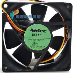 Nidec 8025 8CM 風扇 U80T24MUA7-53J241 24V 0.09A 三線風扇 歷史價格詳細信息