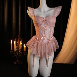 純欲風情趣連身衣開檔大尺碼 夏季性感誘惑蕾絲拼接低胸深v領抽繩掛脖露背不規則洋裝性感睡衣情趣角色服大尺碼 歷史價格詳細信息