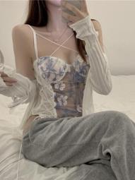 純欲白絲性感吊帶襪一體絲襪套裝蕾絲過膝黑絲長筒吊襪帶丁字內褲 歷史價格詳細信息