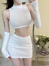 短款背心女露臍性感外穿網紅吊帶港風字母心機緊身無袖上衣內搭潮~CoCo服飾 歷史價格詳細信息