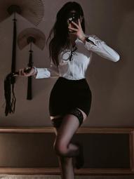 禦姐風性感秘書襯衣套裝春秋修身百搭中長款制服職業襯衫女純欲風 歷史價格詳細信息