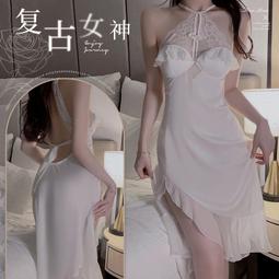 純欲風新款蕾絲吊帶睡裙女緞面薄款性感深V開叉睡衣家居服套裝 歷史價格詳細信息