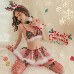 ~情趣百分百~魅力狂歡派對！麋鹿髮箍紅綠格紋拼接點點雪花蓬蓬短裙七件式套裝 價格比較,價格查詢,歷史價格詳細信息