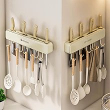 【熱賣】廚房刀架子置物架不銹鋼免打孔壁掛式家用插刀一體多功能收納批發 歷史價格詳細信息