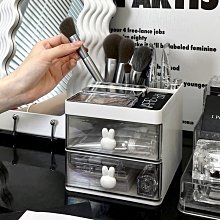 新款特價~收納盒防塵桌面置物架梳妝臺化妝箱口紅透明整理盒子 歷史價格詳細信息