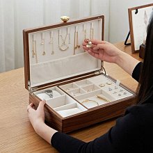 耳釘耳環項鏈收納盒首飾盒大容量簡約耳飾品耳墜整理盒~特價 歷史價格詳細信息