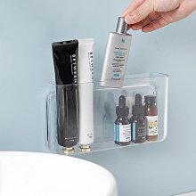 家居收纳 壁掛收納盒半透明塑料三分格口紅化妝刷客廳衛生間免打孔墻面整理 歷史價格詳細信息