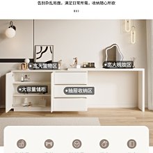 輕奢風梳妝臺斗柜一體小戶型臥室簡約皮實木中意式翻蓋高級化妝臺 歷史價格詳細信息